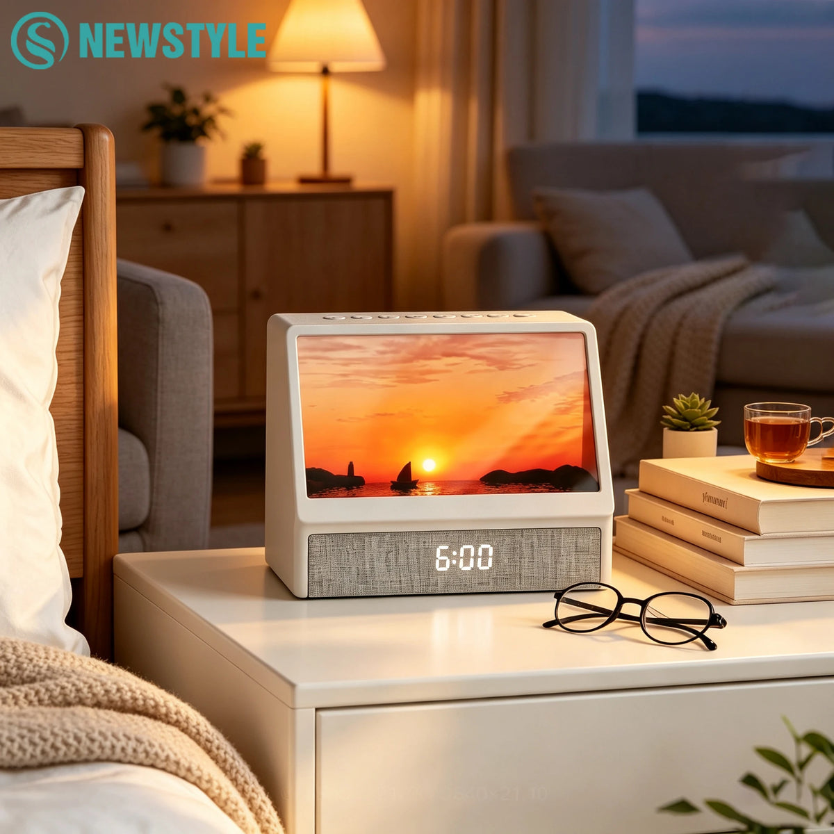 Sunrise Alarm Clock – Wake Up Light with White Noise & Dimmable Glow