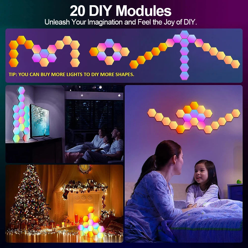 Smart Hexagonal RGB Wall Panels