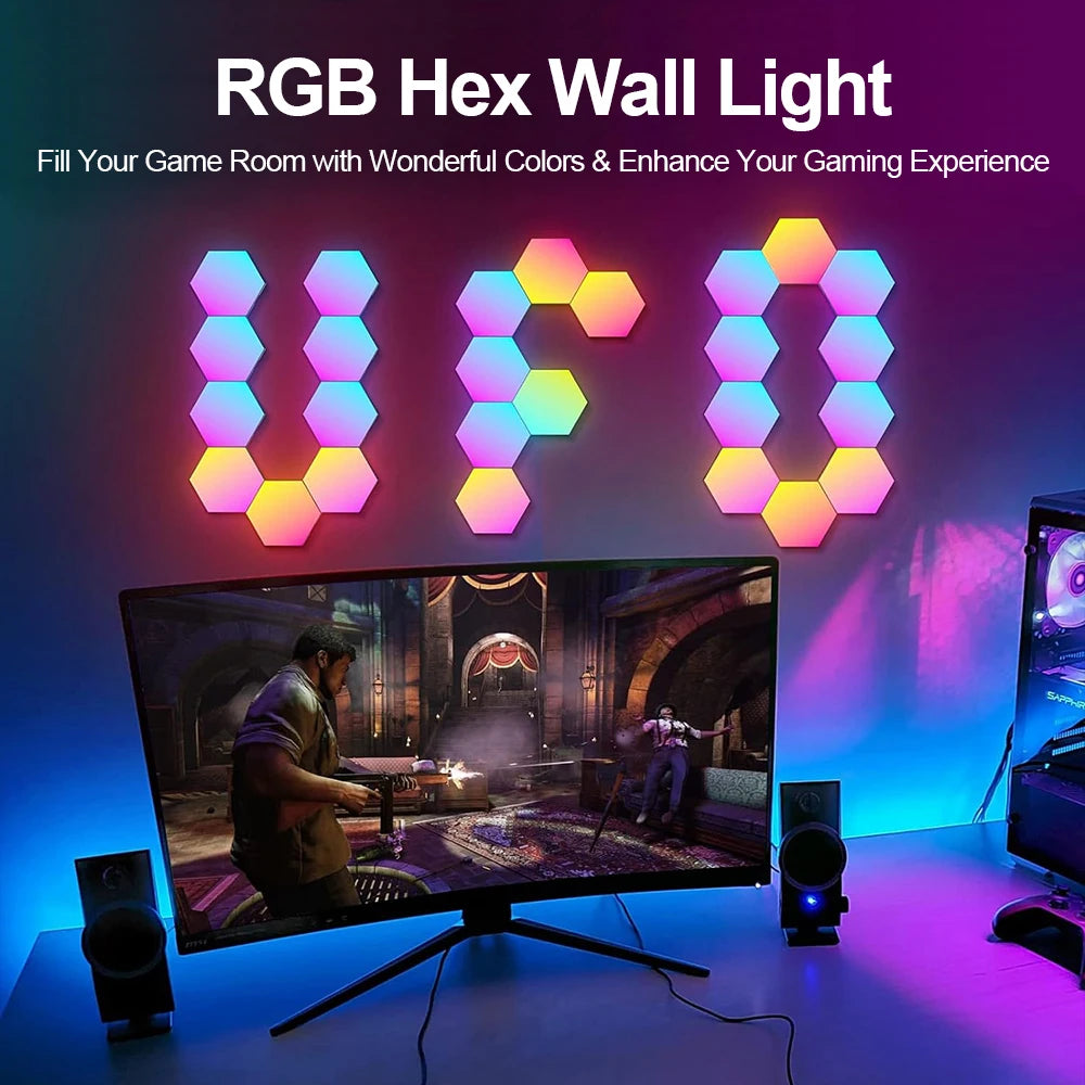 Smart Hexagonal RGB Wall Panels