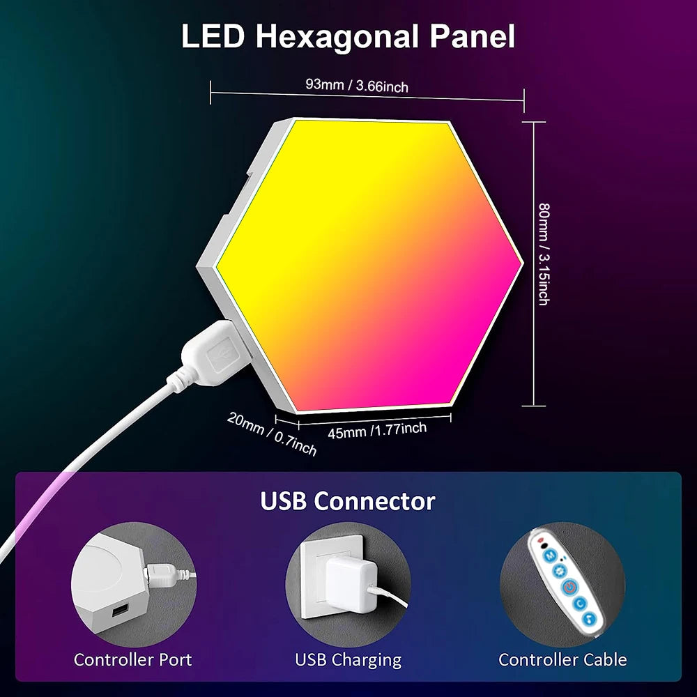 Smart Hexagonal RGB Wall Panels