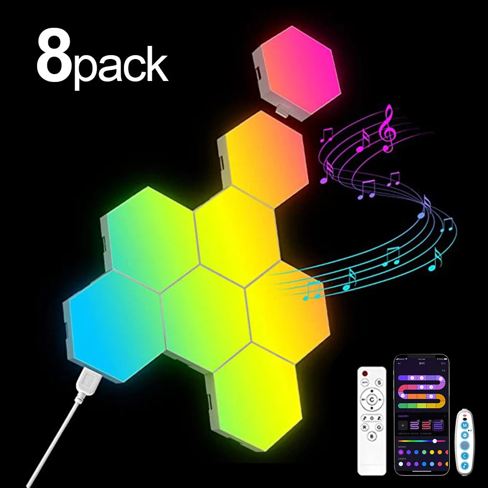 Smart Hexagonal RGB Wall Panels
