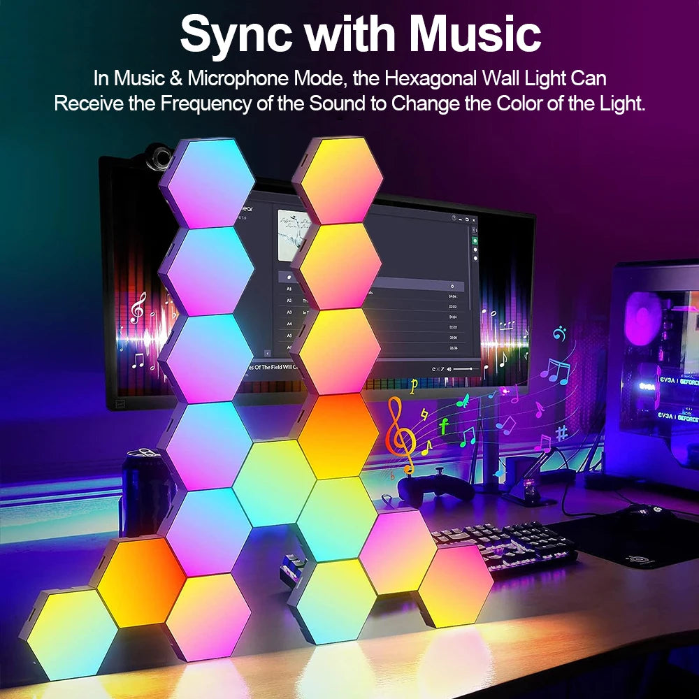 Smart Hexagonal RGB Wall Panels