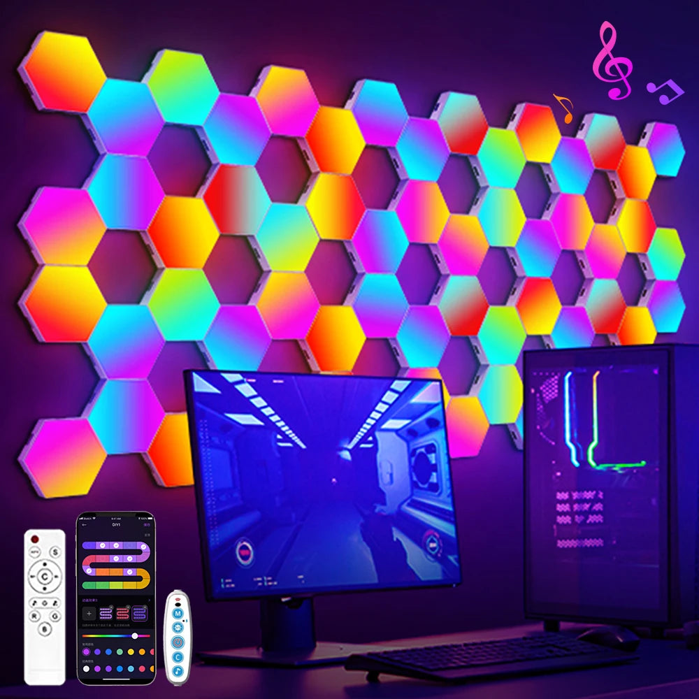 Smart Hexagonal RGB Wall Panels